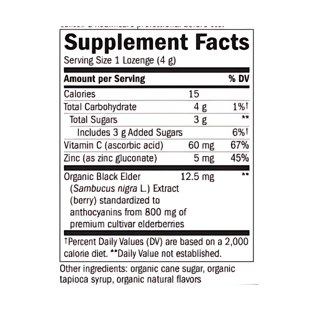 Sambucus Zinc Lozenges Elderberry