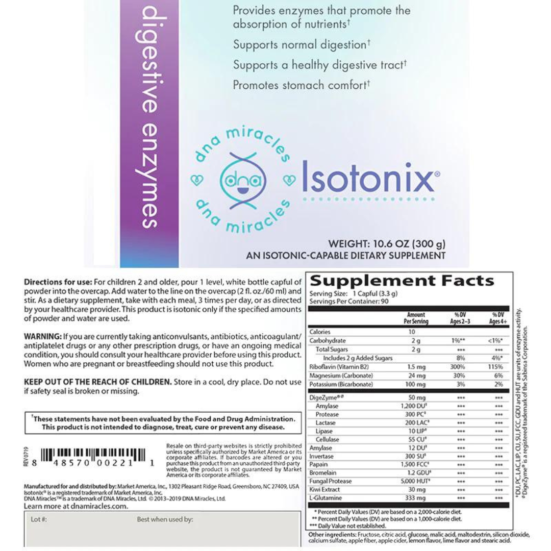 nutraMetrix DNA Miracles Isotonix® Digestive Enzymes - Single Bottle (90 Servings) - myvibrantstore