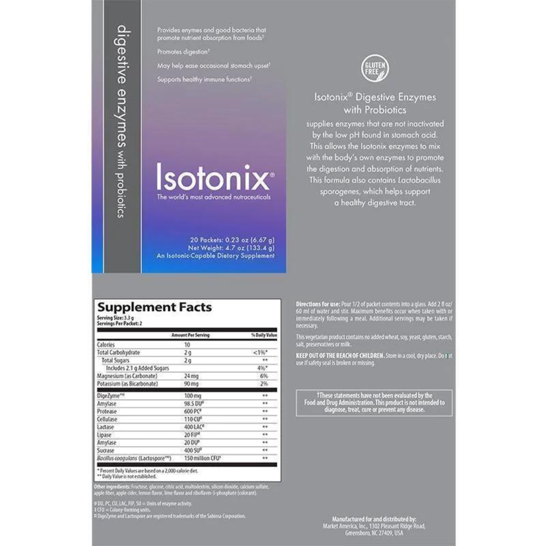 nutraMetrix Isotonix® Digestive Enzymes with Probiotics - Packets (20 Packets/2 Servings Per Pack) - myvibrantstore